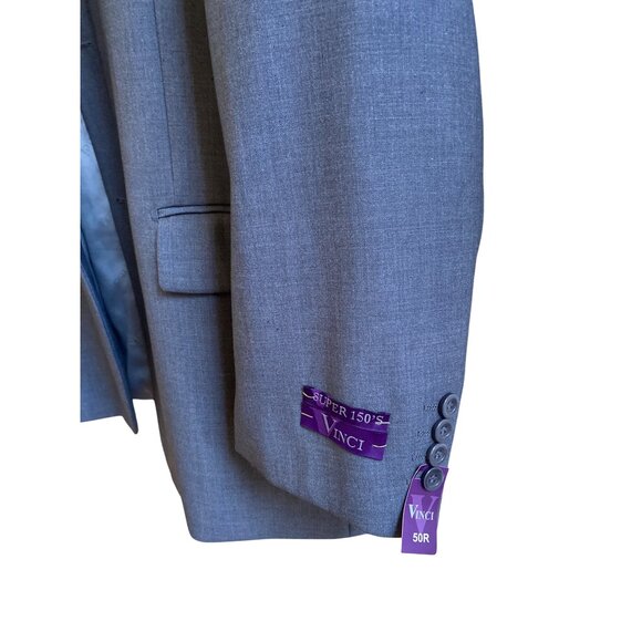 Vinci Mens Medium Gray Blazer Jacket ONLY Super 150s Zegna Style 50R - Picture 2 of 8